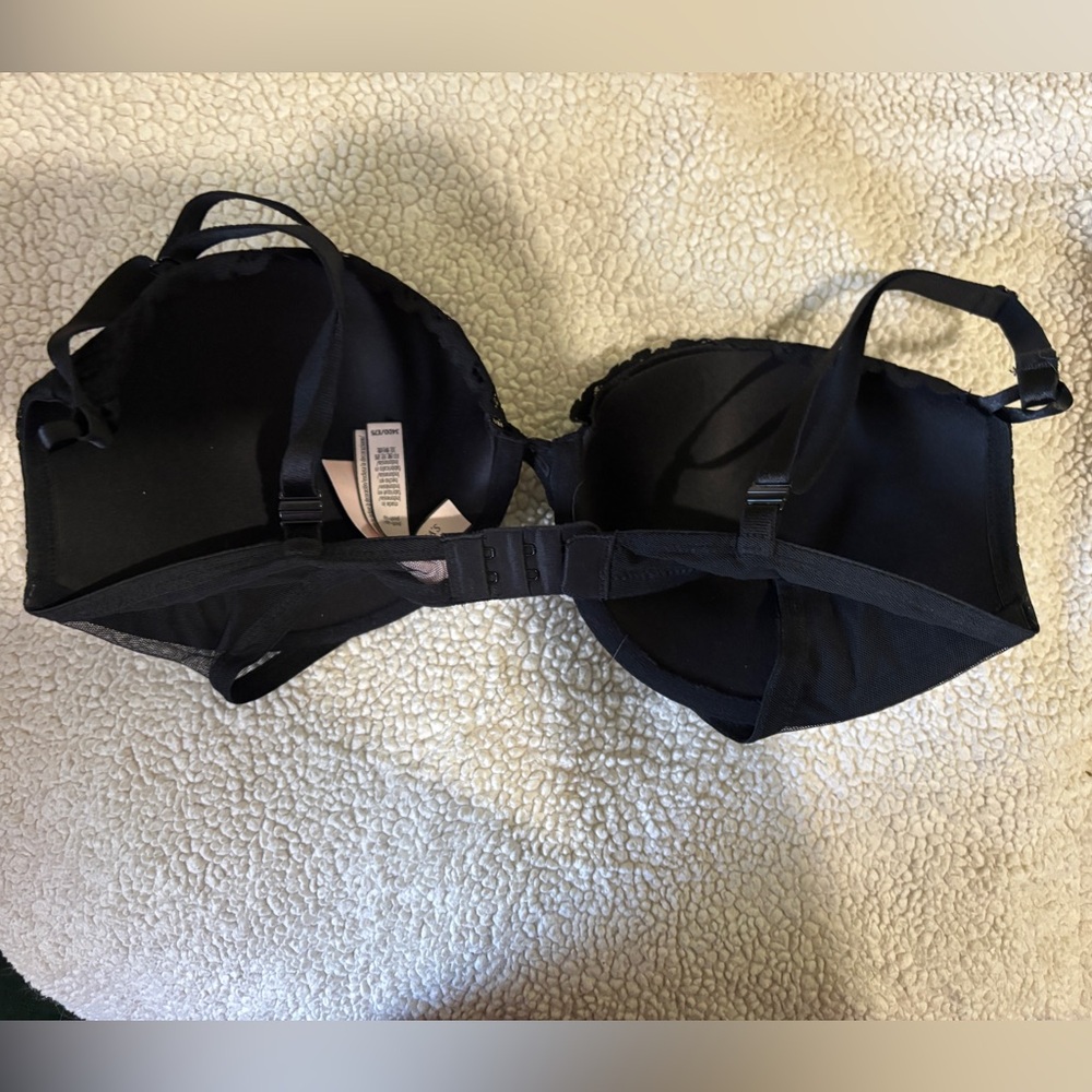 PINK Victoria’s Secret Black Lace Push-Up Bra-size 34DD - Picture 2 of 4